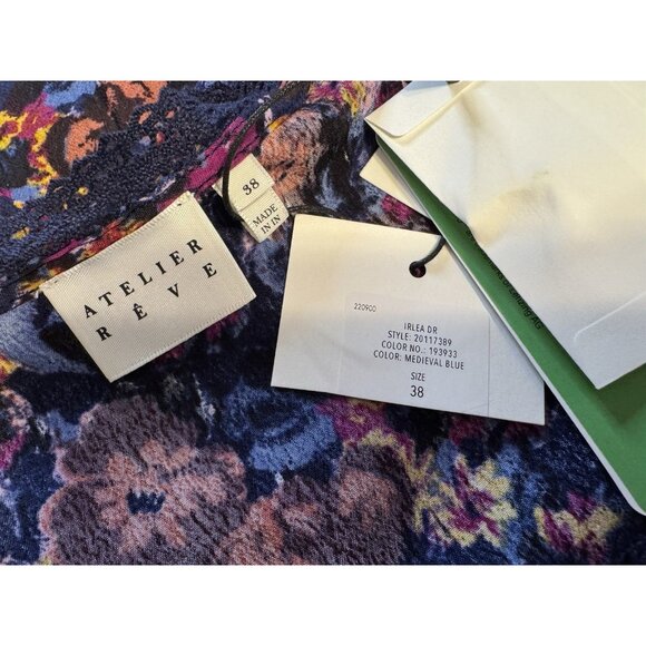 ATELIER REVE Irlea Dr Midi Dress S 38 USA 8 UK12 Medieveal Blue 139.95€ NEW - Picture 11 of 15